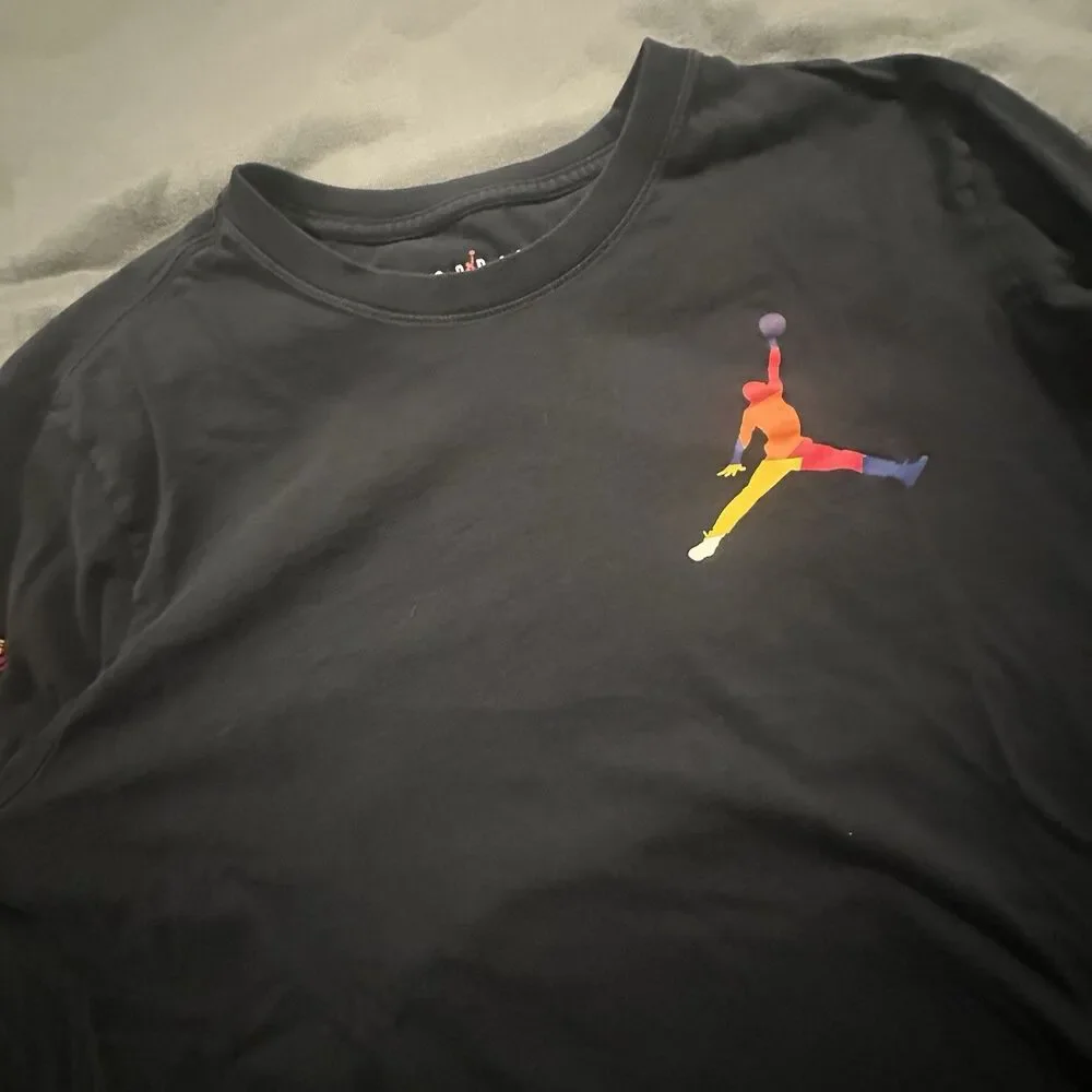 Air Jordan DNA Long Sleeve T-Shirt Mens M Black Jumpman Logo AT8938-010